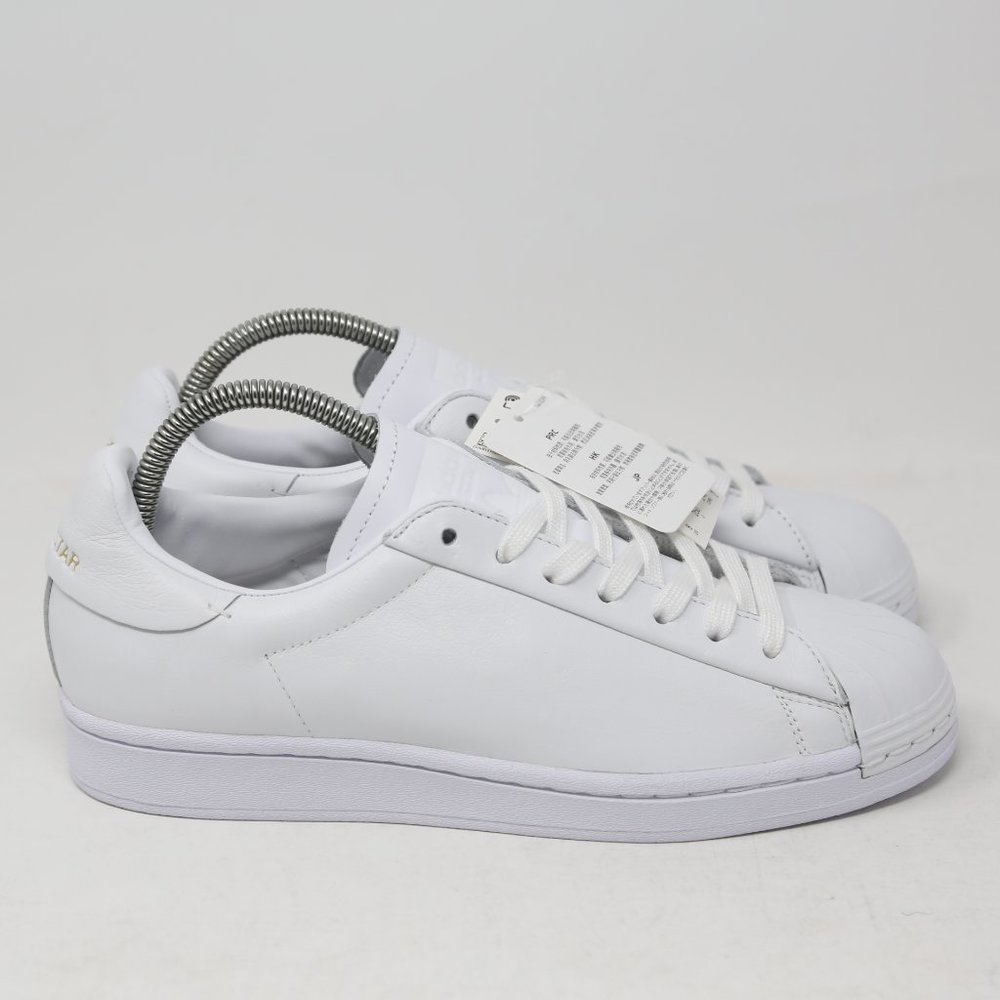 adidas Superstar Pure Luxe Premium White Sneaker FV3352 Gold Trainer Casual - Picture 2 of 11